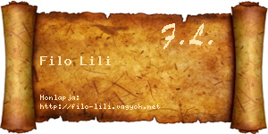 Filo Lili névjegykártya